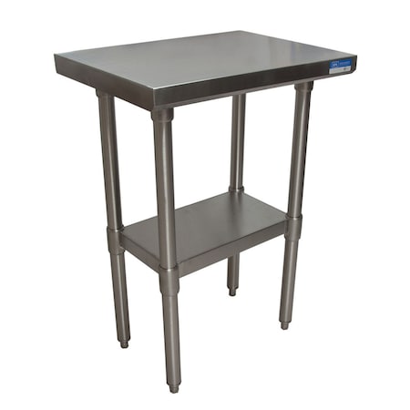 Bk Resources Work Table Stainless Steel W/Undershelf, Plastic bullet feet 24"Wx18"D SVT-1824